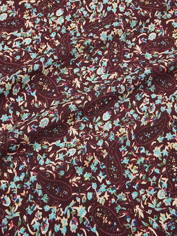 Штапель Премиум (Digital) Энжела цв.вишневый, ш.1.45м, вискоза-100%, 120гр/м.кв - Купава фото 6