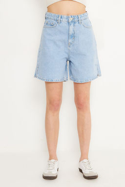 TRENDYOLMILLA Ac?k Mavi Pacas? Y?rtmac Detayl? Denim Bermuda TWOSS25SR00148  фото 3