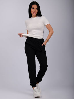 Джоггеры "Селена 2" чёрные, футер 2-х нитка начес