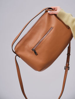 Сумка кожаная Deboro 30963 коричневый лист