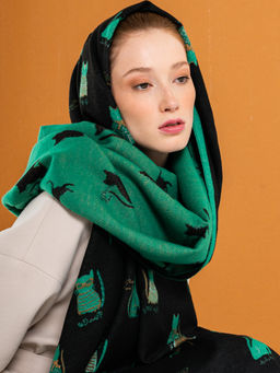 В составе шерсть! Палантин двусторонний