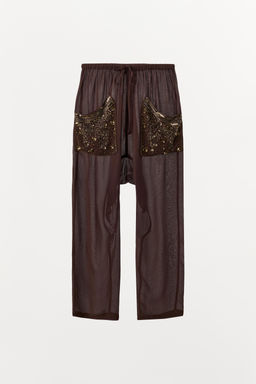 BEADED SEQUIN BAGGY TROUSERS - Zara фото 6