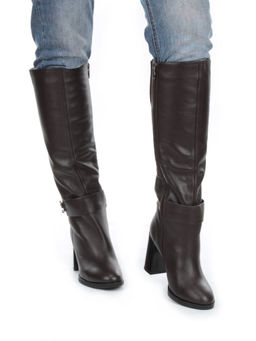 02-DL17-56 BROWN Сапоги зимние женские (натуральная кожа, натуральный мех) - Фабричный китай фото 3