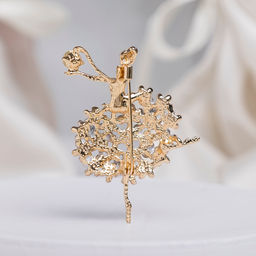 Цена за 2 шт. Брошь «Балерина» женственность, цвет белый в золоте