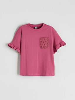 Bisiklet Yaka F?rf?r Detayl? K?z ?ocuk Ti??rt