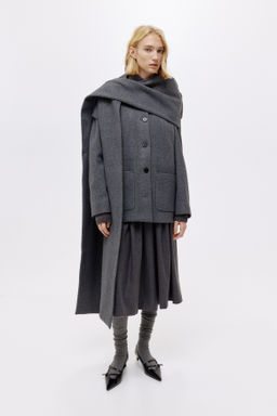 Abrigo con cuello tipo bufanda - H&m фото 5