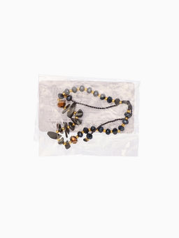 Браслет, длина 16 см, синий, золотой