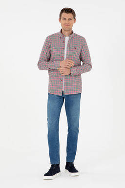 Мужская красная рубашка с длинным рукавом Неожиданная скидка в корзине - U.s. polo assn фото 4