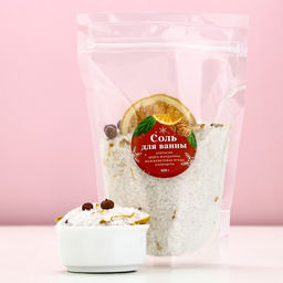 Соль для ванны с апельсином, 400 г, Чистое счастье