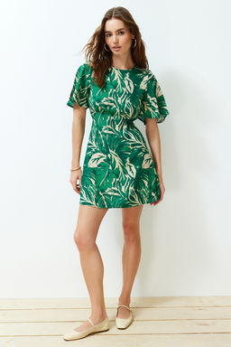 TRENDYOLMILLA Pembe Cicekli A Kesim Viskon Mini Dokuma Elbise TWOSS24EL00632 фото 2