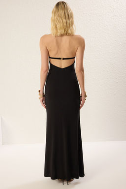 TRENDYOLMILLA Siyah Toka Detayl? Maxi S?k Abiye Elbise TPRSS25AE00074  фото 10