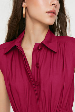 TRENDYOLMILLA Haki Gomlek Yaka Kolsuz Gabardin Dokuma Tulum TWOSS21TU0233  фото 12