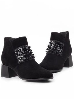 01-CGXM12-2R BLACK Ботинки женские (натуральная замша, байка) - Фабричный китай фото 14