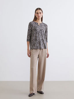 Bisiklet Yaka Desenli Bluz