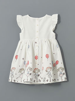 Bisiklet Yaka ?izgili K?z ?ocuk Elbise