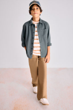 %100 Pamuk Loose Fit Standart Pa_a Gabardin Pantolon Erkek _ocuk - Defacto фото 2