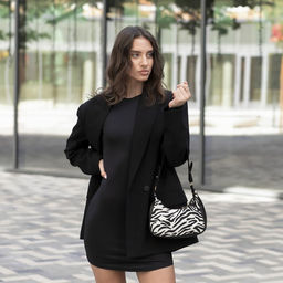 Сумка женская текстильная, 20х23х5.5 см, зебра - Nazamok фото 10