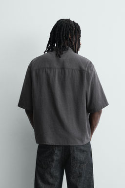 CAMISA FLUIDA ESTRUCTURA CUADROS / Negro - Zara фото 3