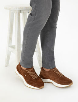 Kahverengi %100 Deri Casual Ayakkab_