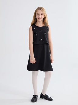 Bisiklet Yaka Ta?l? K?z ?ocuk Elbise