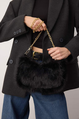 Siyah Zincir Ask?l? Suni Kurk Kad?n Omuz Canta TAKAW26OC00095