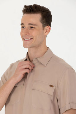 U. S. Polo Assn Мужская рубашка с коротким рукавом Stone - U.s. polo assn фото 2