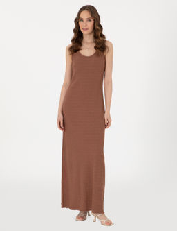 Kahverengi Slim Fit _rme Elbise
