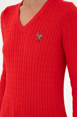 Женский красный базовый свитер Неожиданная скидка в корзине - U.s. polo assn фото 7
