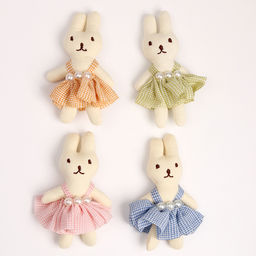 Цена за 12 шт. Мягкий магнит «Зайка», 10 см, цвет МИКС