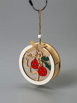 Ёлочная игрушка Шар с веткой, 10х10х2 см, от батареек, свечение тёплое белое - Luazon lighting фото 4