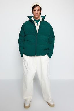 Ye_il Unisex Oversize Fit Dik Yaka Suya ve R_zgara Dayan_kl_ _i_me K__l_k Mont TMNAW24MO00003 - Trendyolmilla фото 2