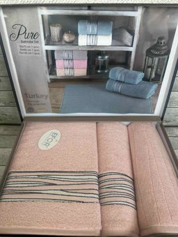 Набор полотенец EFOR из 3-х предметов (50*70;50*90;70*140) PURE розовый (pembe)