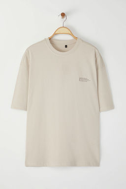 TRENDYOL MAN Haki Oversize/Genis Kesim %100 Pamuklu Bisiklet Yaka Minimal Yaz? Bask?l? T-Shirt TMNSS23TS00084 - Trendyolmilla фото 7