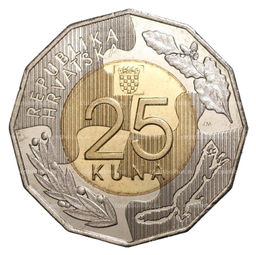 Монета 25 куна 2017 года Хорватия  25 лет членству в ООН