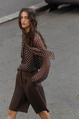 POLKA DOT BLOUSE WITH BOW - Zara фото 20