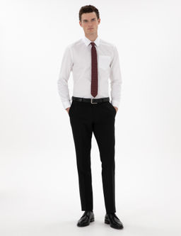 Beyaz Regular Fit Uzun Kollu Cepli Klasik G_mlek