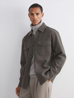 Regular Fit Uzun Kollu Ka?e Erkek G?mlek Ceket