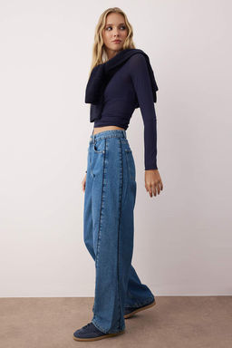 Mavi Yuksek Bel Dikis Detayl? Baggy Jeans TWOAW26JE00139