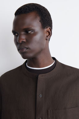 CAMISA OVERSIZE DE LINO CON CUELLO MAO - H&m фото 4