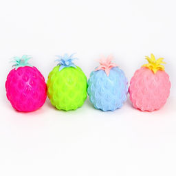 Цена за 12 шт. Антистресс игрушка - мялка «Ананас», с пастой, МИКС
