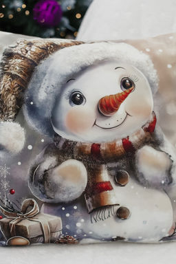 Наволочка декоративная новогодняя 2 шт 3D эффект велюр