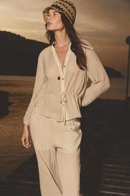 SEMI-SHEER CREASED-EFFECT SHIRT - Zara фото 2