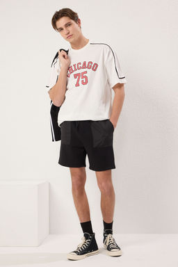 TRENDYOL MAN Siyah Regular/Normal Kesim Parasut Kumas Cep Detayl? Kal?n Sort & Bermuda TMNSS25SR00028