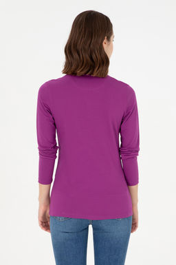 Женский фиолетовый базовый свитшот Неожиданная скидка в корзине - U.s. polo assn фото 5