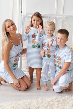 Сорочка женская на бретелях Fruits&bikes голубой - Амадэль фото 3
