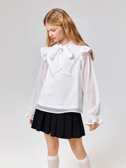 ACOOLA / Блузка детская для девочек Ingrid белый  фото 2