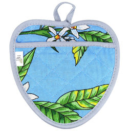 Прихватка с запахом 20х20см Лимон, вид 4, форма Клубника, рогожка 171г/м2, хлопок 100%, наполнитель - ватин 280г/м2, на пластмассовом подвесе, Домашняя мода (Россия)  фото 2