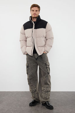 TRENDYOL MAN Erkek Mint Taslan Regular Fit Renk Bloklu Dik Yaka K?sl?k Mont TMNAW25MO00006 - Trendyolmilla фото 2