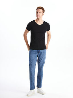 V Yaka K?sa Kollu Penye Erkek Ti??rt - Waikiki фото 4