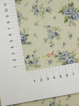 Импорт. хлопок Голубые букетики роз цв.голубой/бежево-оливковый, СОРТ2, ш.1.45м, хлопок-100% - Купава фото 7